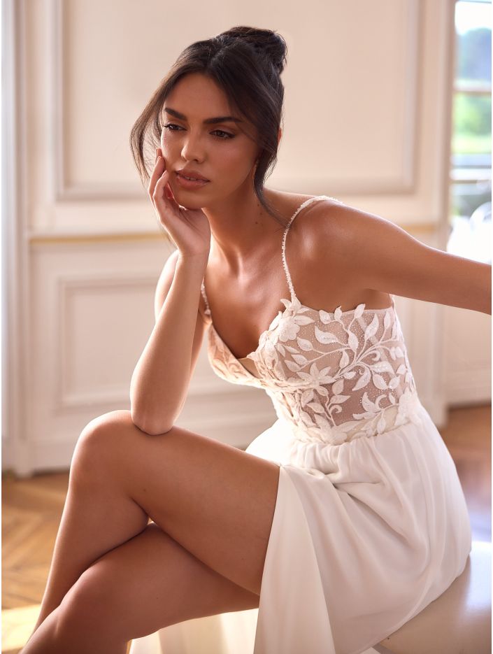 Standesamt Oberteil mit Spitze und Glitzer Standesamt Oberteil mit Spitze und Glitzer